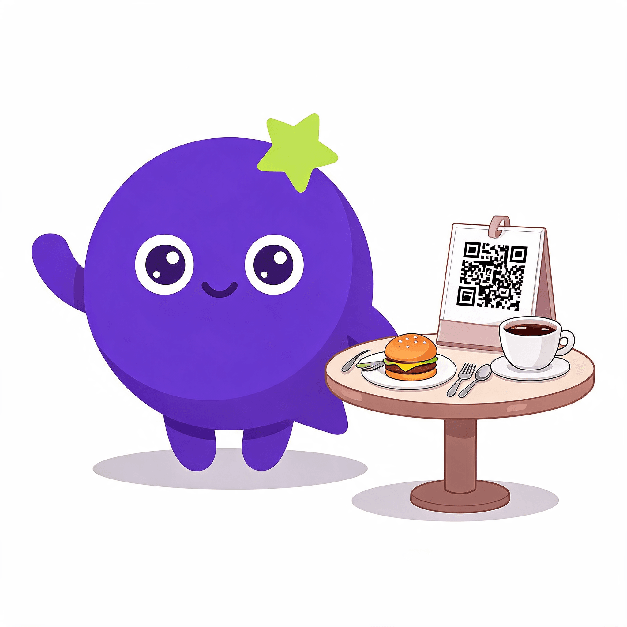 The gottaSay mascot collecting feedback at restaurants & cafés
